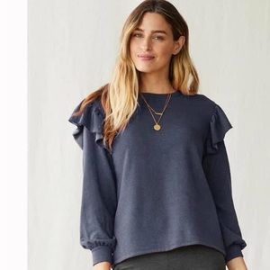 Matilda Jane Lena women’s ruffled sweatshirt, EUC